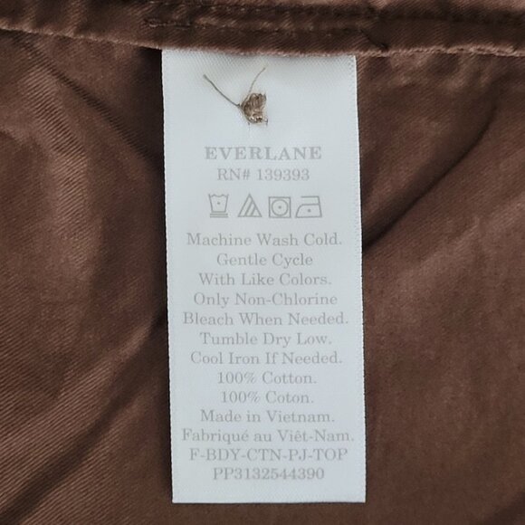 Everlane Woven Cropped Pajama Top Womens Size S Chestnut Boxy Loungewear NWT - Picture 7 of 7